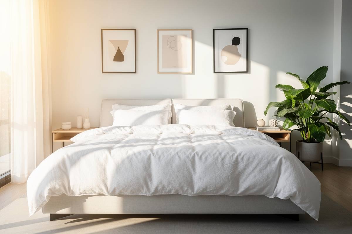 chambre à coucher avec couette anti acariens