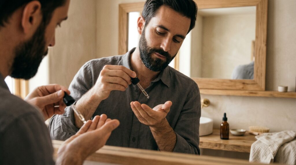 Routine barbe naturelle avec huile végétale